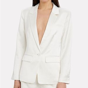 Intermix Catalina White Satin Blazer